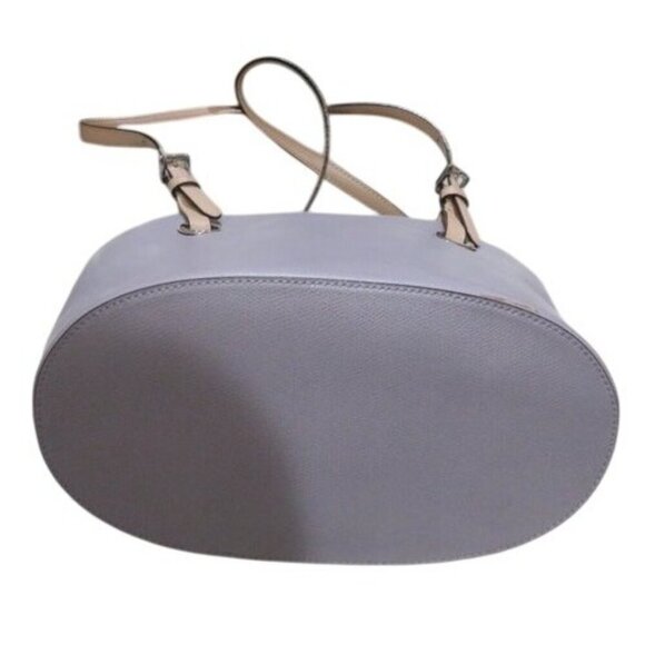 Michael Kors Grey Saffiano Leather Bucket Bag Tote Handbag Satchel - Picture 3 of 14